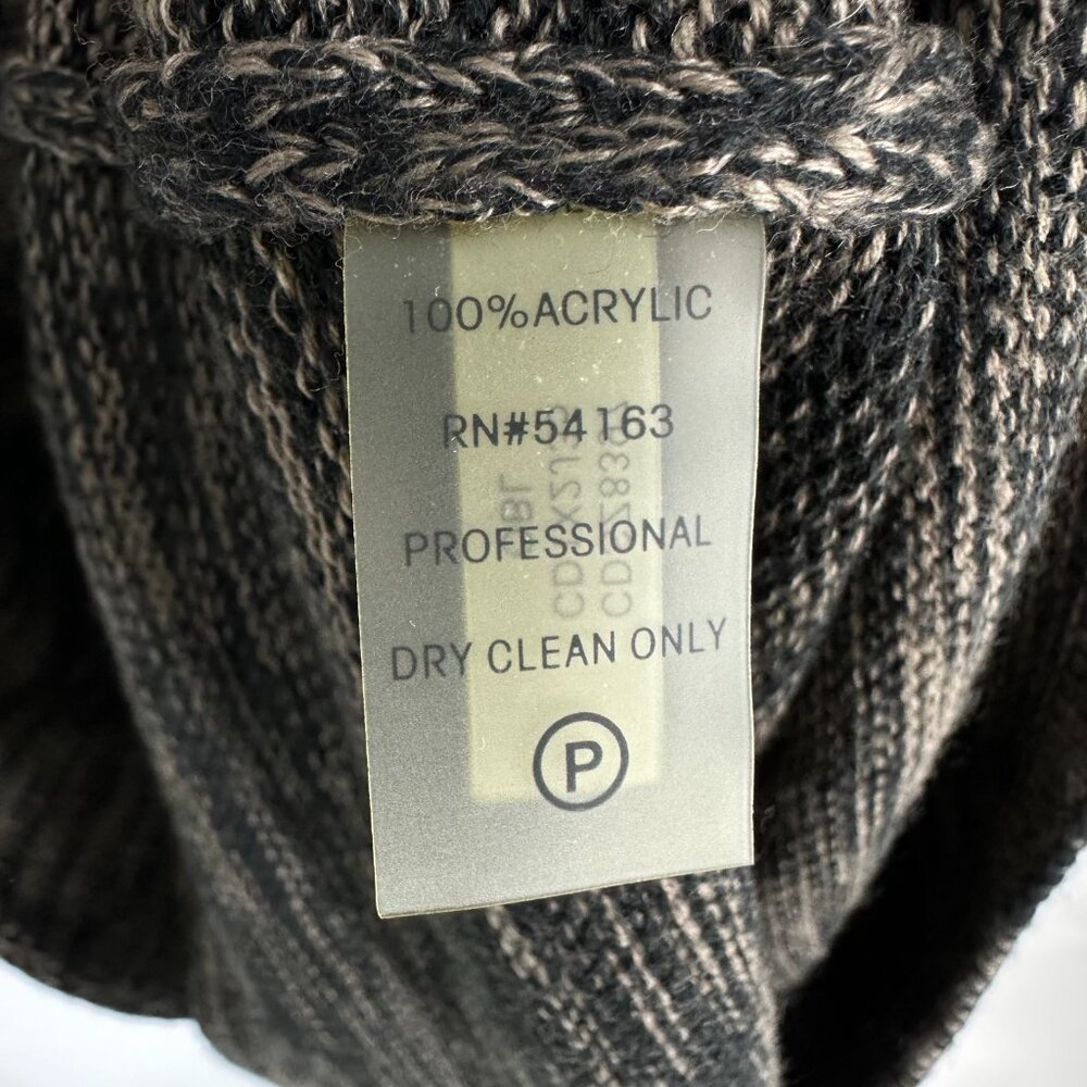 Calvin Klein Sweater Dress Cowl Neck A Line Marled Knit Long Sleeve Brown Black - Picture 8 of 8
